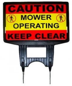 No Brand Caution Mower Operating Ground Sign Safety Signs
