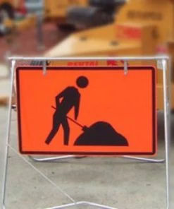DeNeefe Signs Safety Signs Men At Work Traffic Sign (Large)